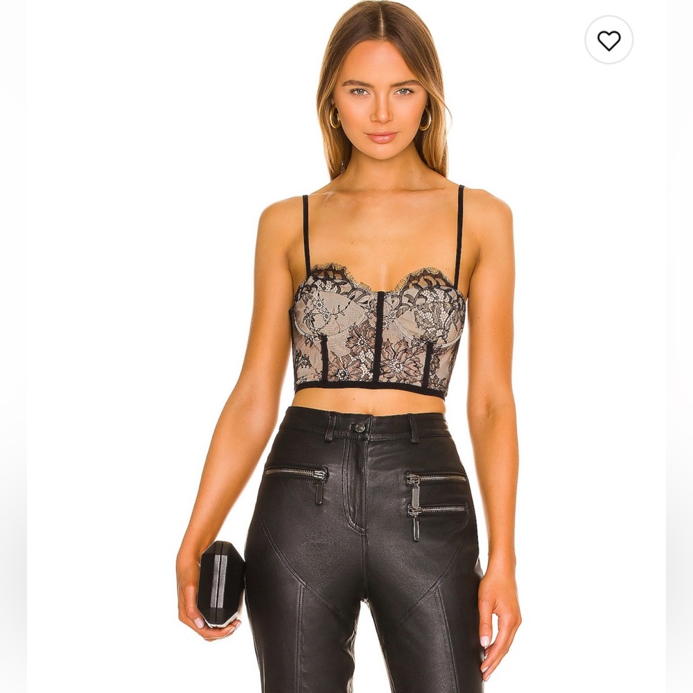 Excellent condition! NBD Libbie Bustier Top Size S Black lace